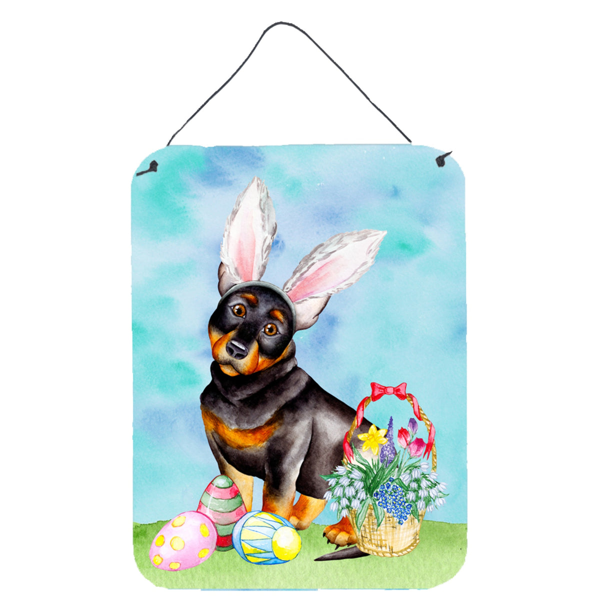 CarolineS Treasures Lancashire Heeler Easter Bunny Metal Print, 16 Inch  Inch  X 12 Inch  Inch , Multicolor