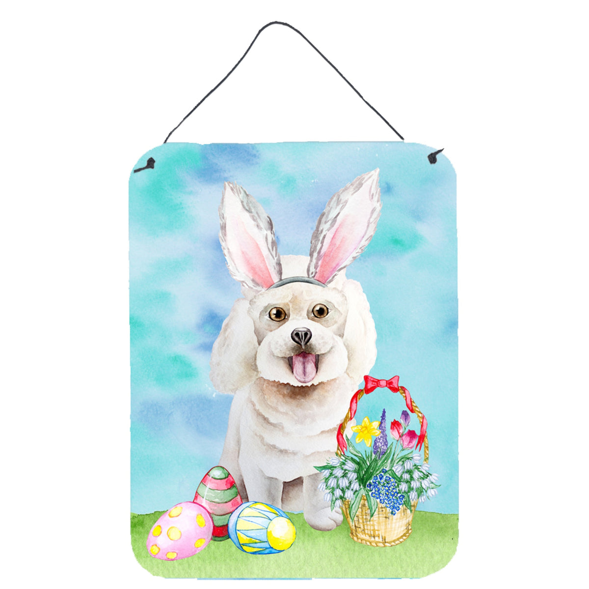 CarolineS Treasures Bichon Frise Easter Bunny Metal Print, 16 Inch  Inch  X 12 Inch  Inch , Multicolor