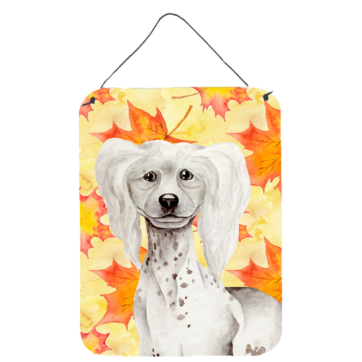 CarolineS Treasures Chinese Crested Fall Metal Print, 16 Inch  Inch  X 12 Inch  Inch , Multicolor