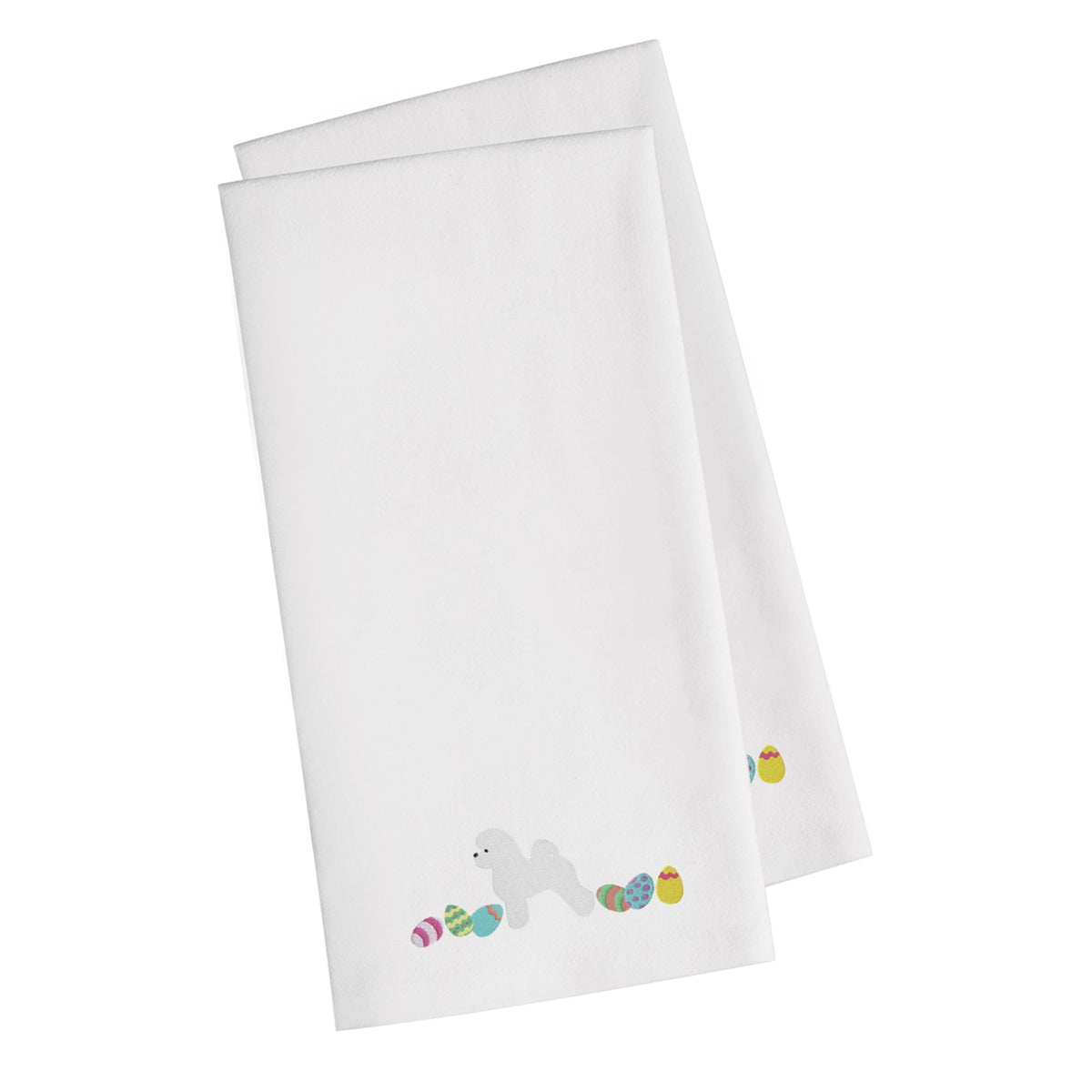CarolineS Treasures Ck1609Whtwe Bichon Frise Easter White Embroidered Kitchen Towel Set Of 2