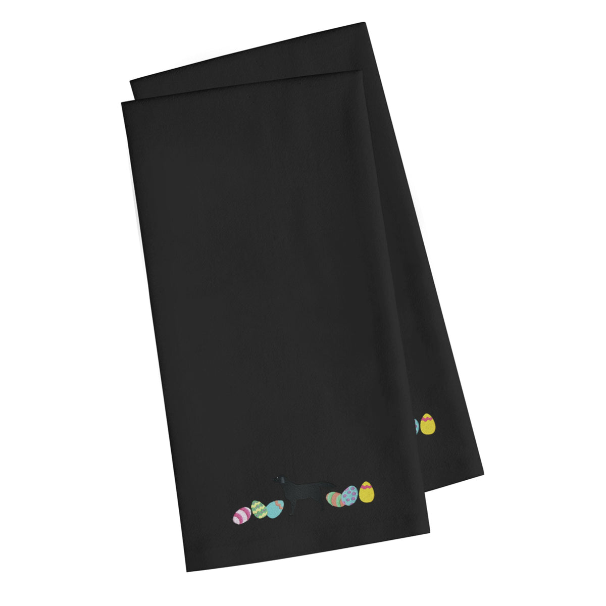 CarolineS Treasures Ck1611Bktwe Black Labrador Retriever Easter Black Embroidered Kitchen Towel Set Of 2