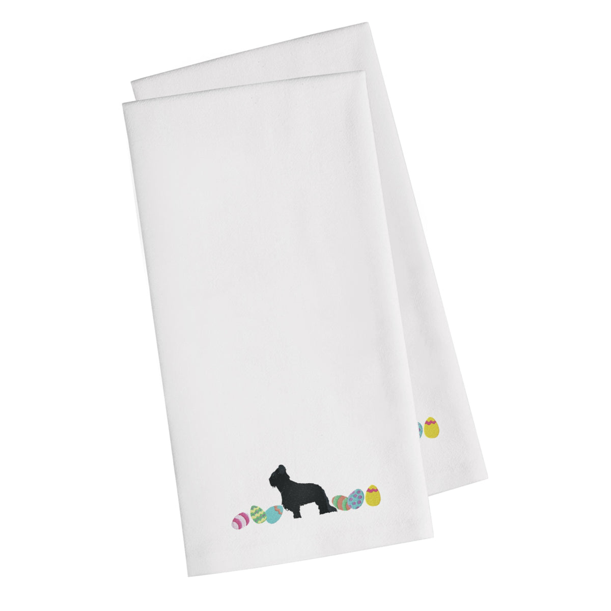 CarolineS Treasures Ck1616Whtwe Briard Easter White Embroidered Kitchen Towel Set Of 2