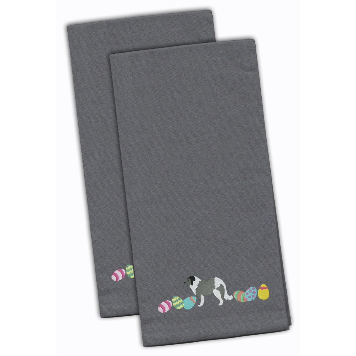 CarolineS Treasures Ck1620Gytwe Grey Caucasian Shepherd Easter Gray Embroidered Kitchen Towel Set Of 2