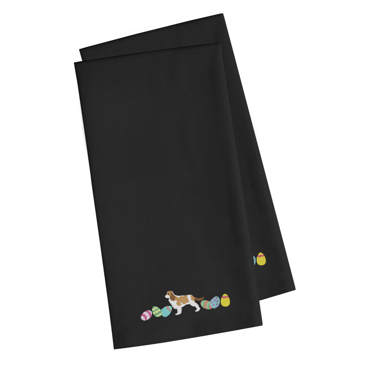 CarolineS Treasures Ck1622Bktwe Cavalier Spaniel Easter Black Embroidered Kitchen Towel Set Of 2
