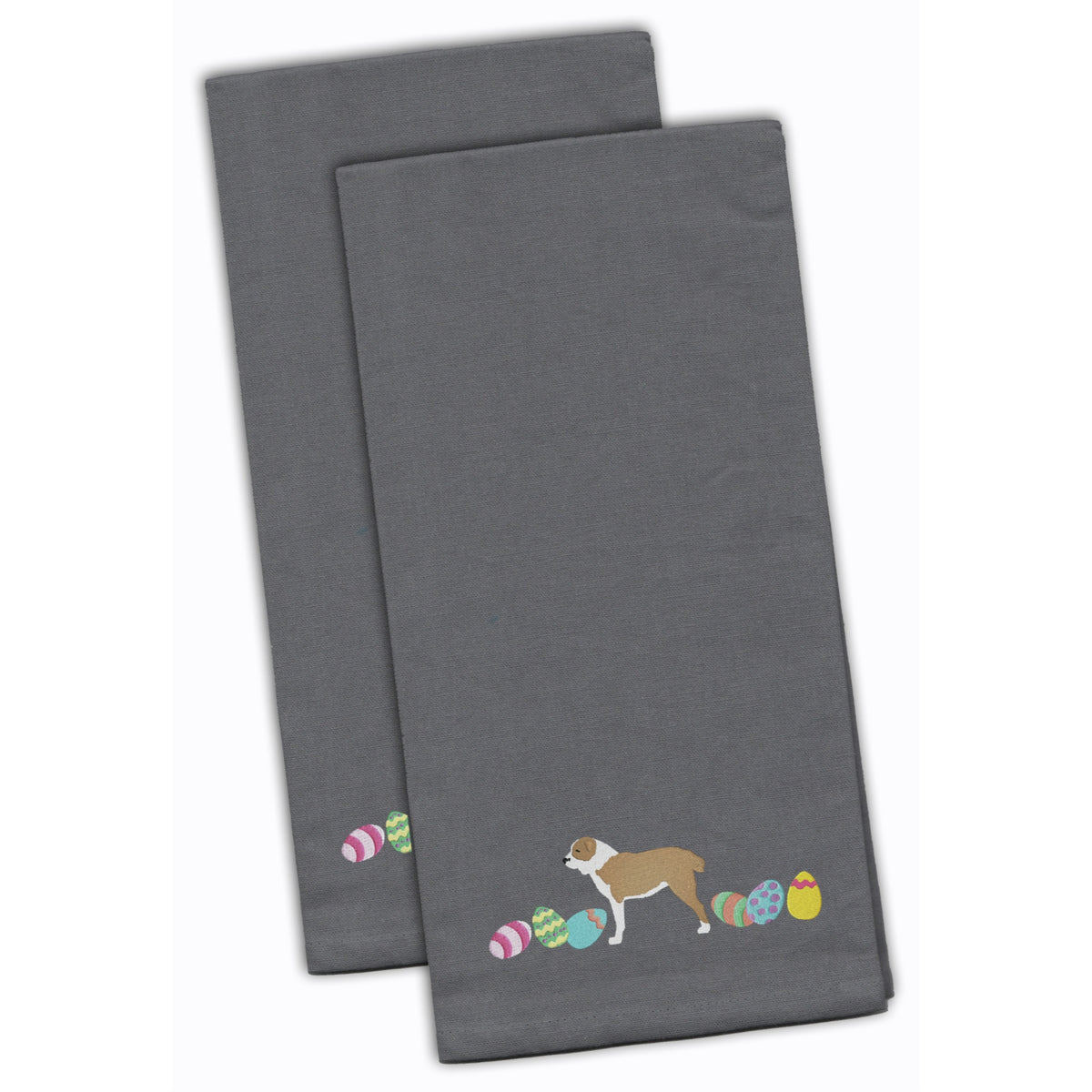 CarolineS Treasures Ck1623Gytwe Central Asian Shepherd Easter Gray Embroidered Kitchen Towel Set Of 2