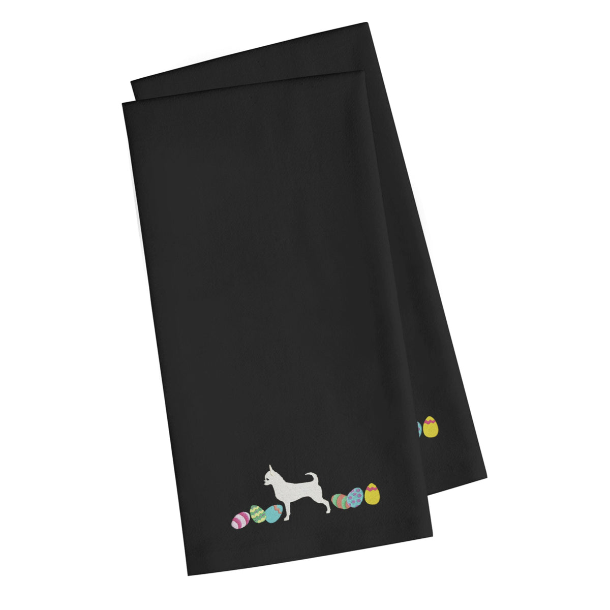 CarolineS Treasures Ck1624Bktwe Chihuahua Easter Black Embroidered Kitchen Towel Set Of 2