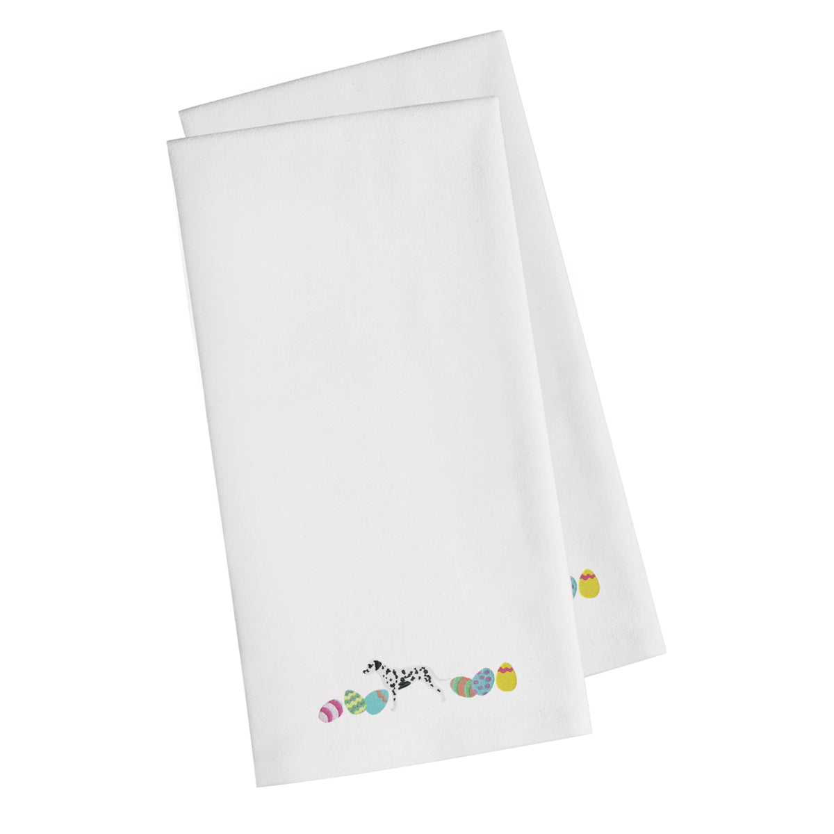 CarolineS Treasures Ck1632Whtwe Dalmatian Easter White Embroidered Kitchen Towel Set Of 2