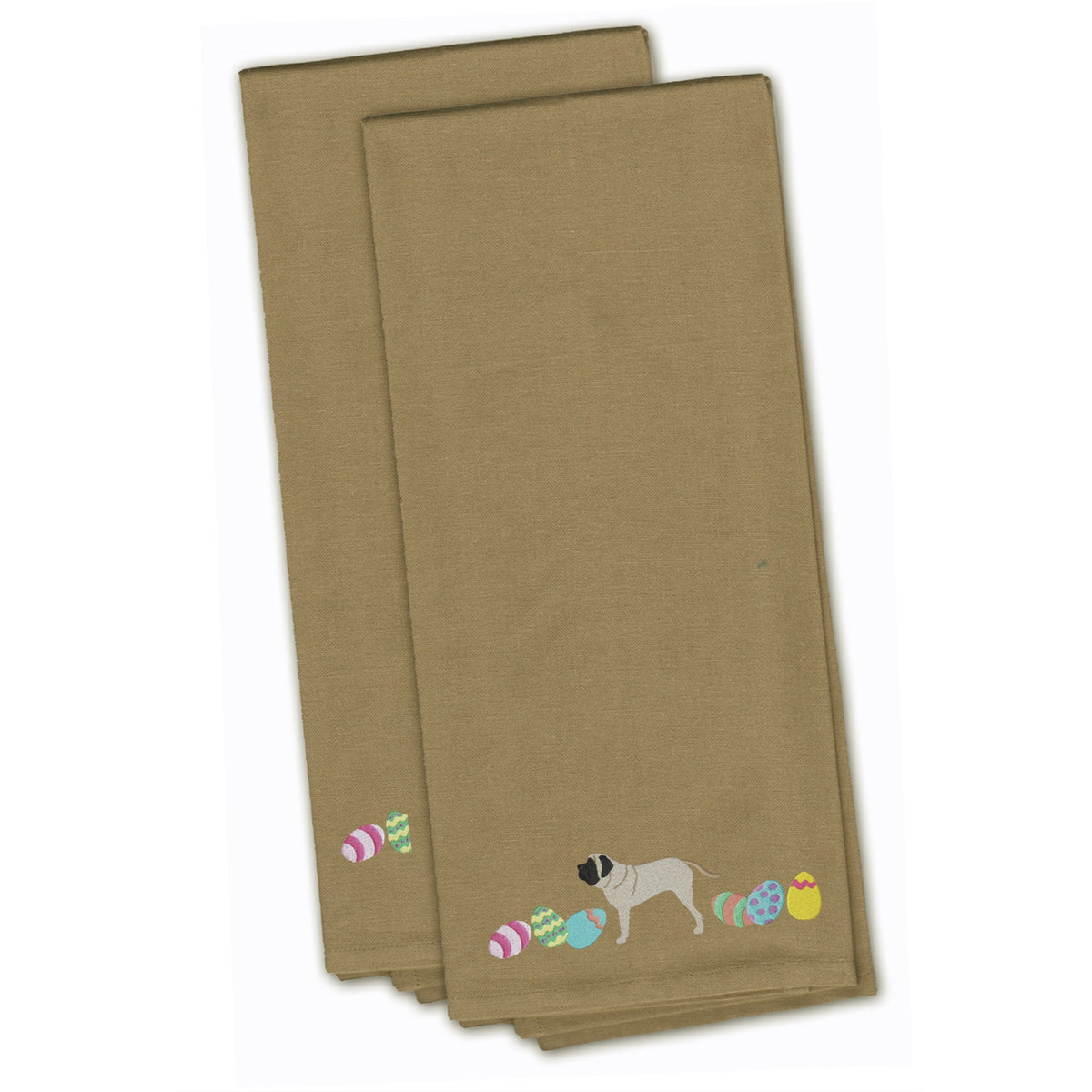 CarolineS Treasures Ck1638Tntwe English Mastiff Easter Tan Embroidered Kitchen Towel Set Of 2