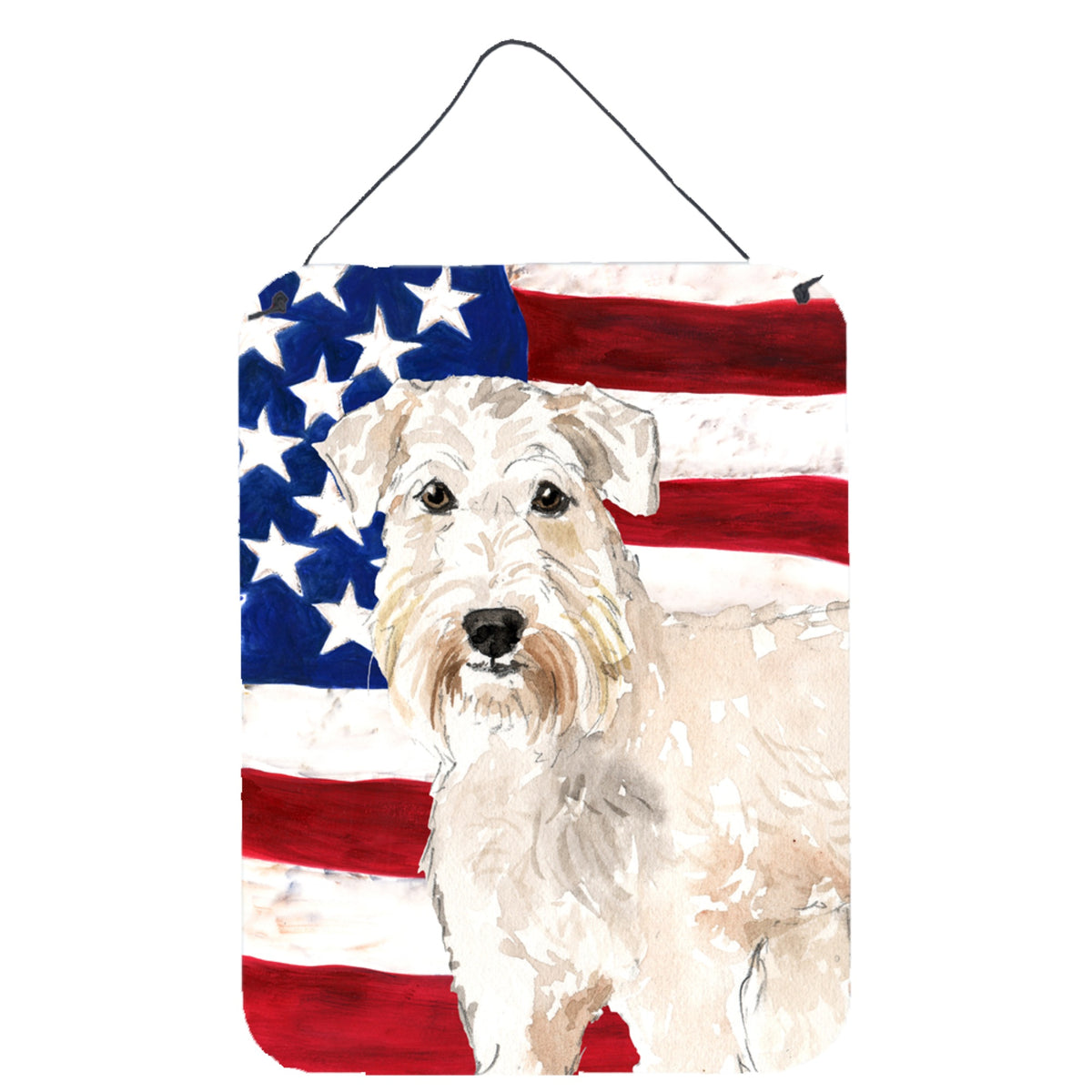 CarolineS Treasures Patriotic Usa Wheaten Terrier Door Hanging Prints Walldecor, Multicolor