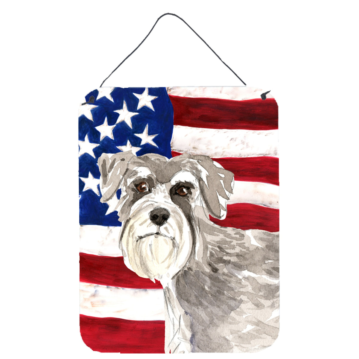 CarolineS Treasures Patriotic Usa Schnauzer #1 Door Hanging Prints Walldecor, Multicolor