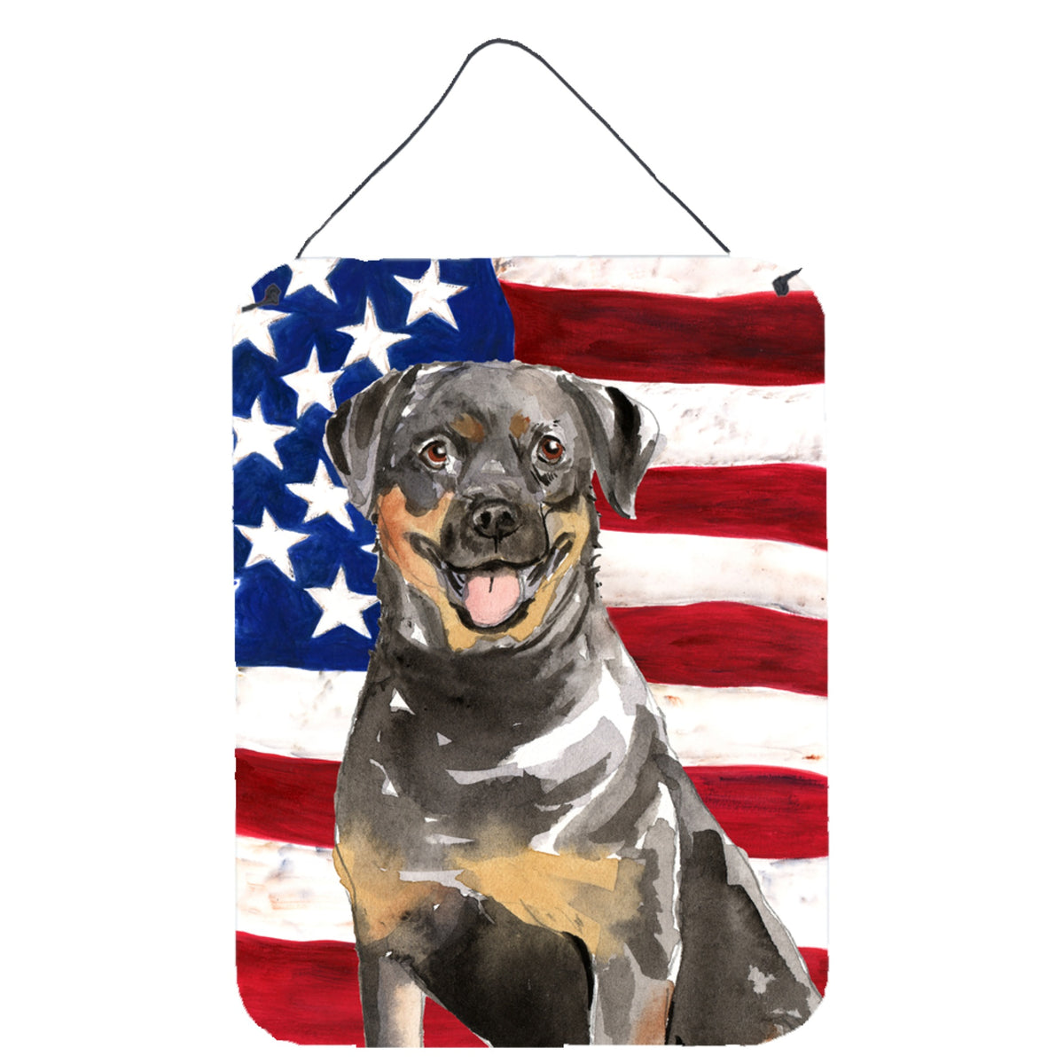 CarolineS Treasures Patriotic Usa Rottweiler Door Hanging Prints Walldecor, Multicolor