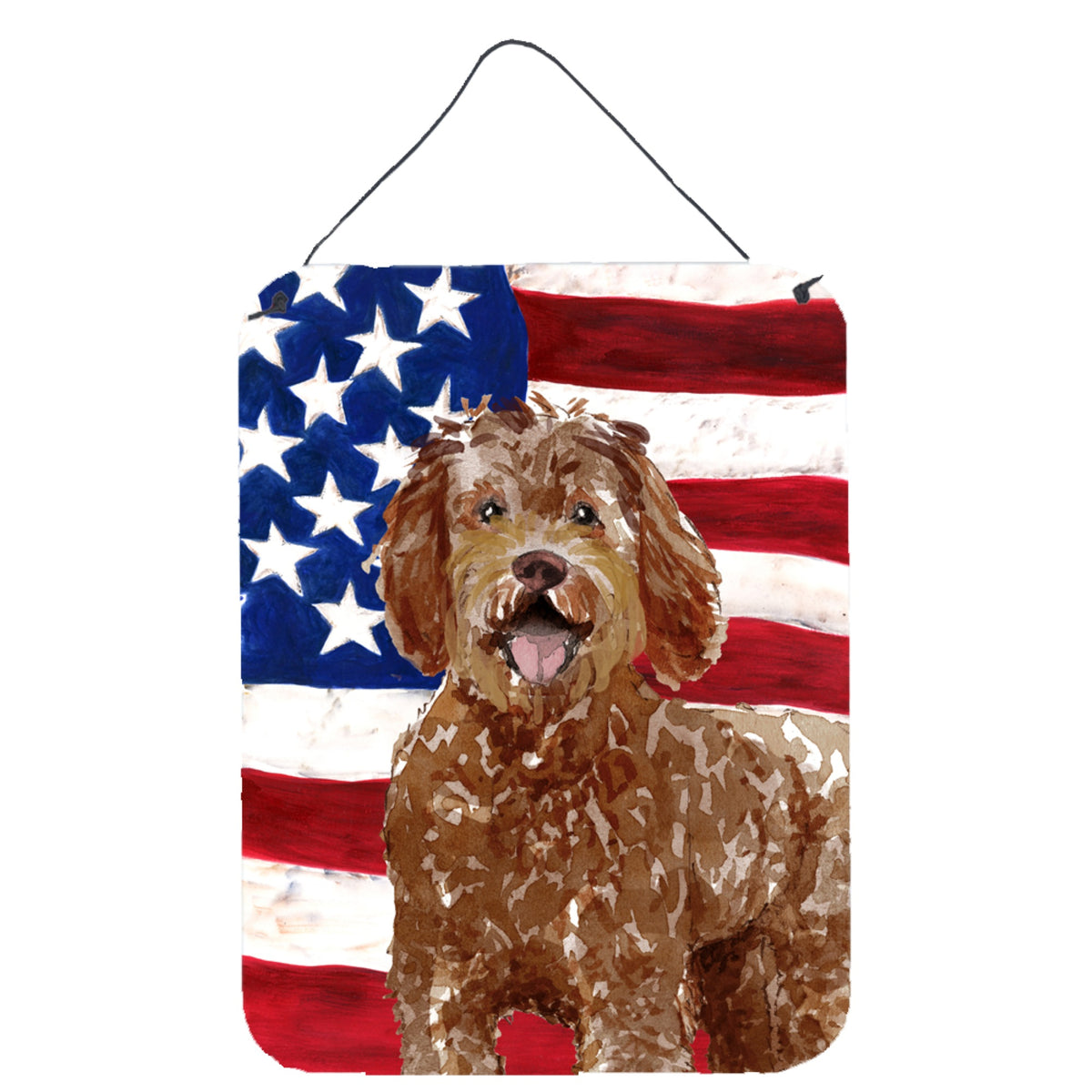 CarolineS Treasures Patriotic Usa Labradoodle Door Hanging Prints Walldecor, Multicolor