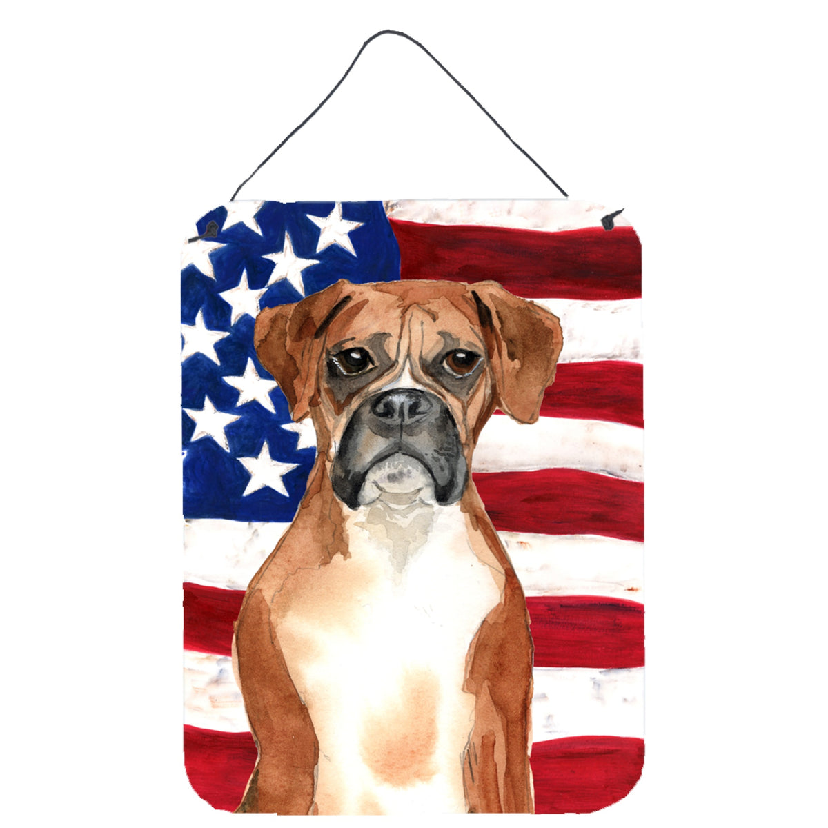CarolineS Treasures Patriotic Usa Boxer Door Hanging Prints Walldecor, Multicolor