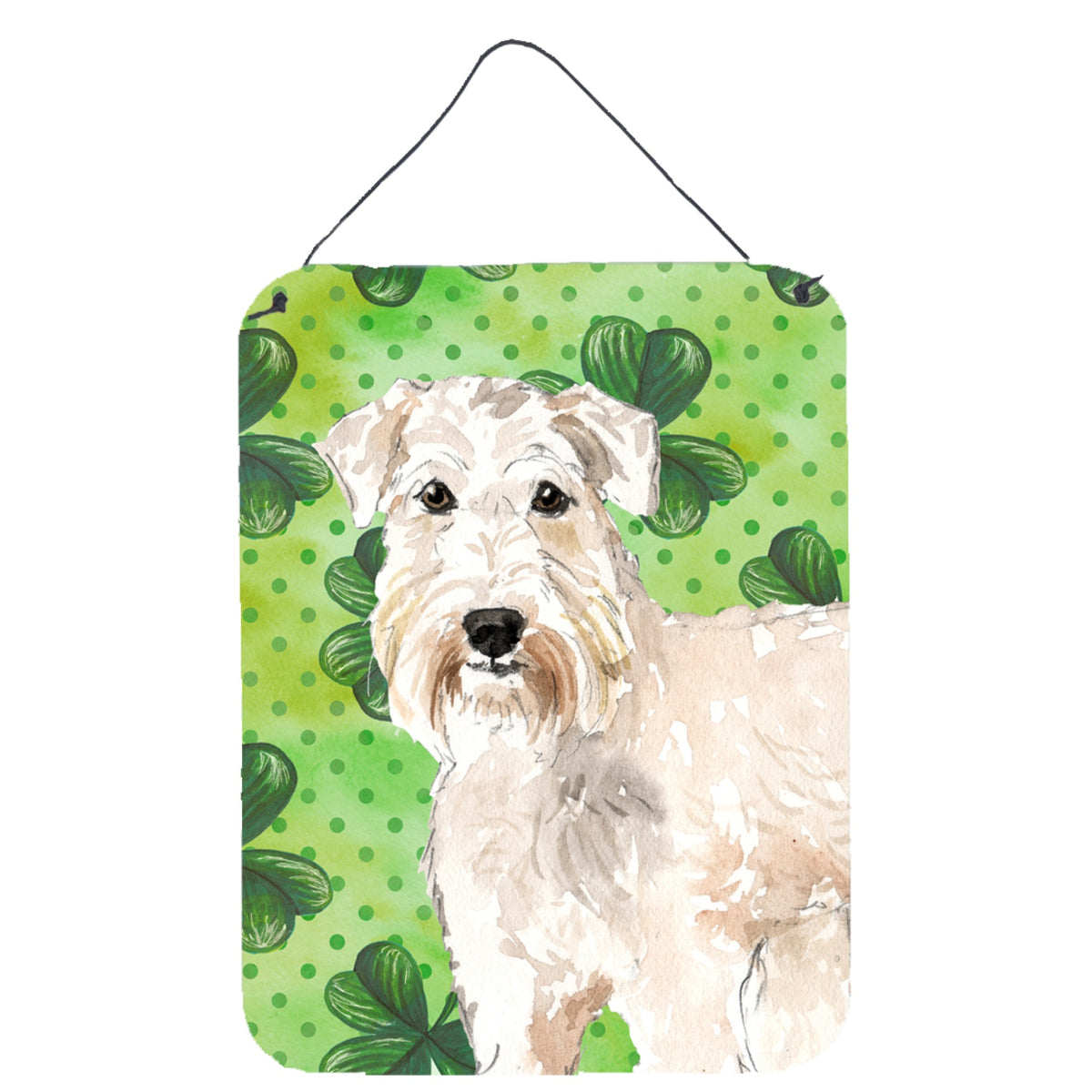 CarolineS Treasures Shamrocks Wheaten Terrier Door Hanging Prints Walldecor, Multicolor