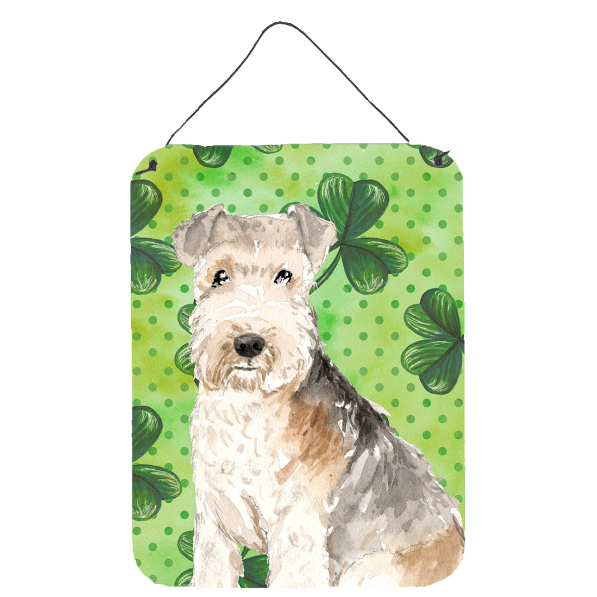 CarolineS Treasures Shamrocks Lakeland Terrier Door Hanging Prints Walldecor, Multicolor