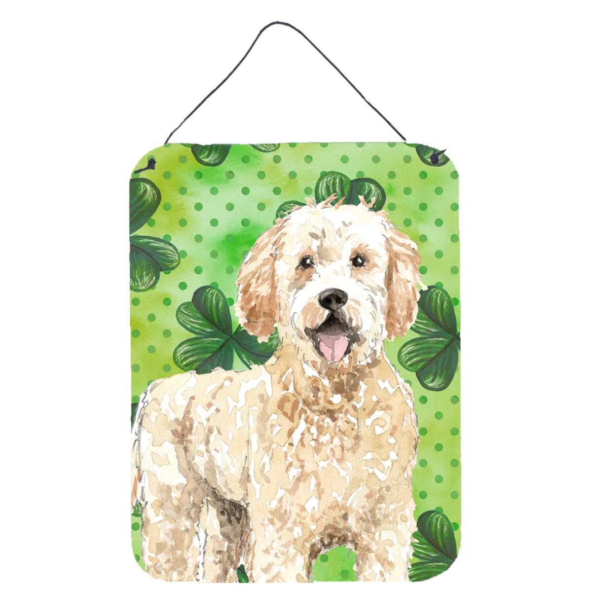 CarolineS Treasures Shamrocks Goldendoodle Door Hanging Prints Walldecor, Multicolor