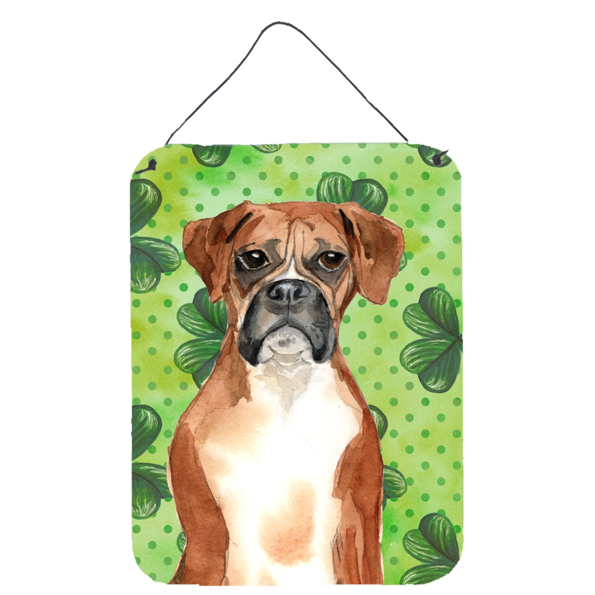 CarolineS Treasures Shamrocks Boxer Door Hanging Prints Walldecor, Multicolor