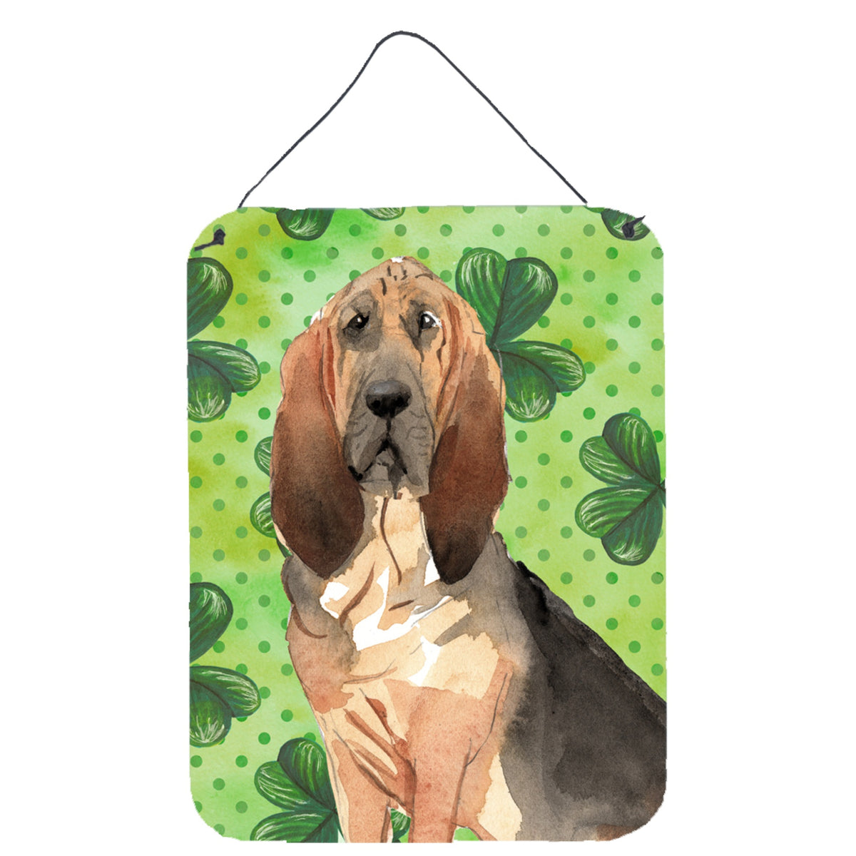 CarolineS Treasures Shamrocks Bloodhound Door Hanging Prints Walldecor, Multicolor