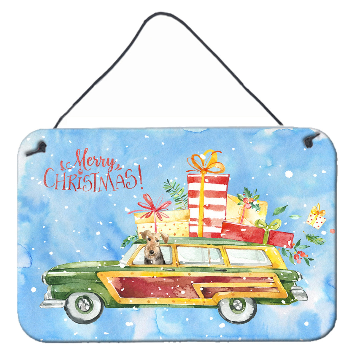 CarolineS Treasures Merry Christmas Welsh Terrier Door Hanging Prints Walldecor, Multicolor