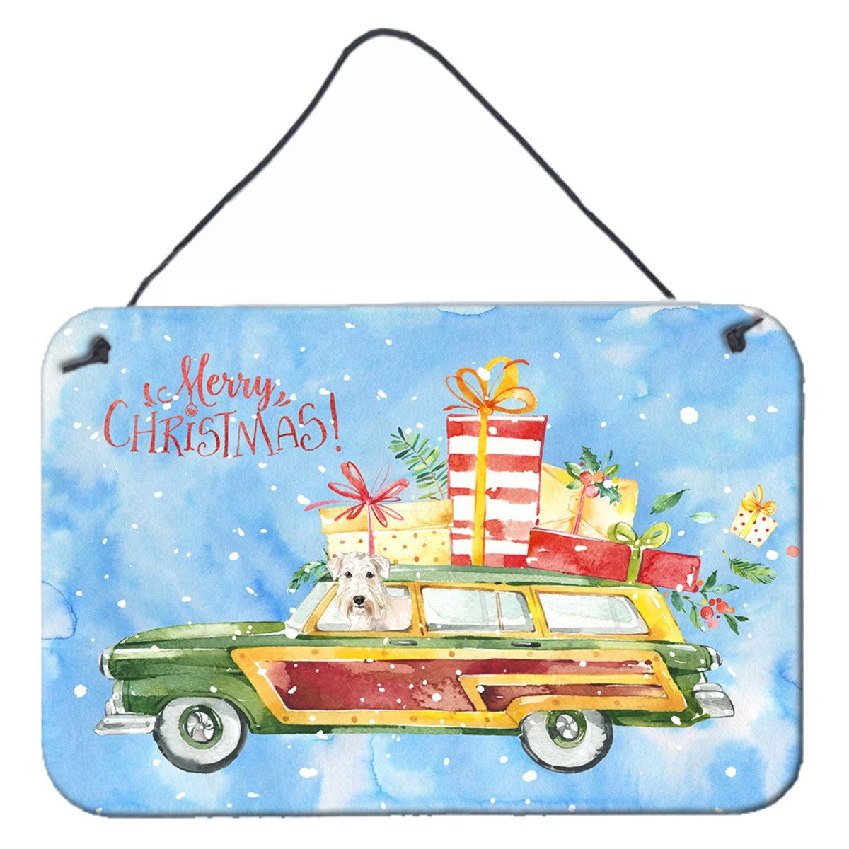 CarolineS Treasures Merry Christmas Wheaten Terrier Door Hanging Prints Walldecor, Multicolor