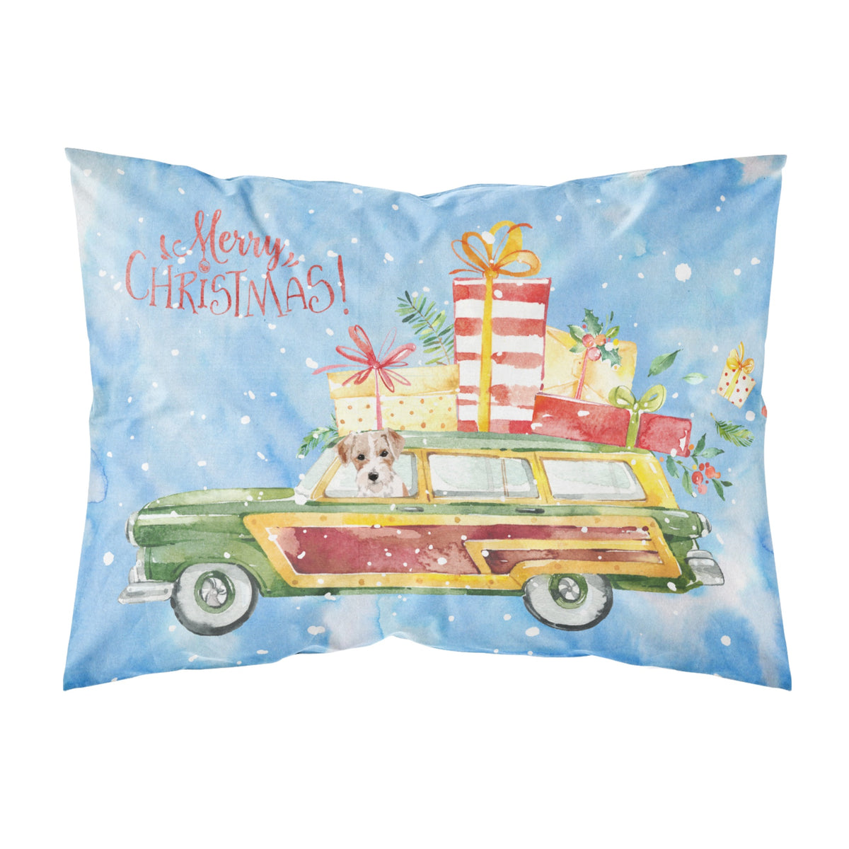 Merry Christmas Jack Russell Terrier Fabric Standard Pillowcase