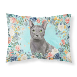 'Caroline'S Treasures Blue Russian Spring Flowers Fabric Standard Pillowcases, Multicolor'