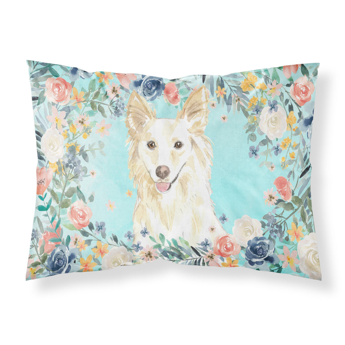 'Caroline'S Treasures White Collie Fabric Standard Pillowcases, Multicolor'