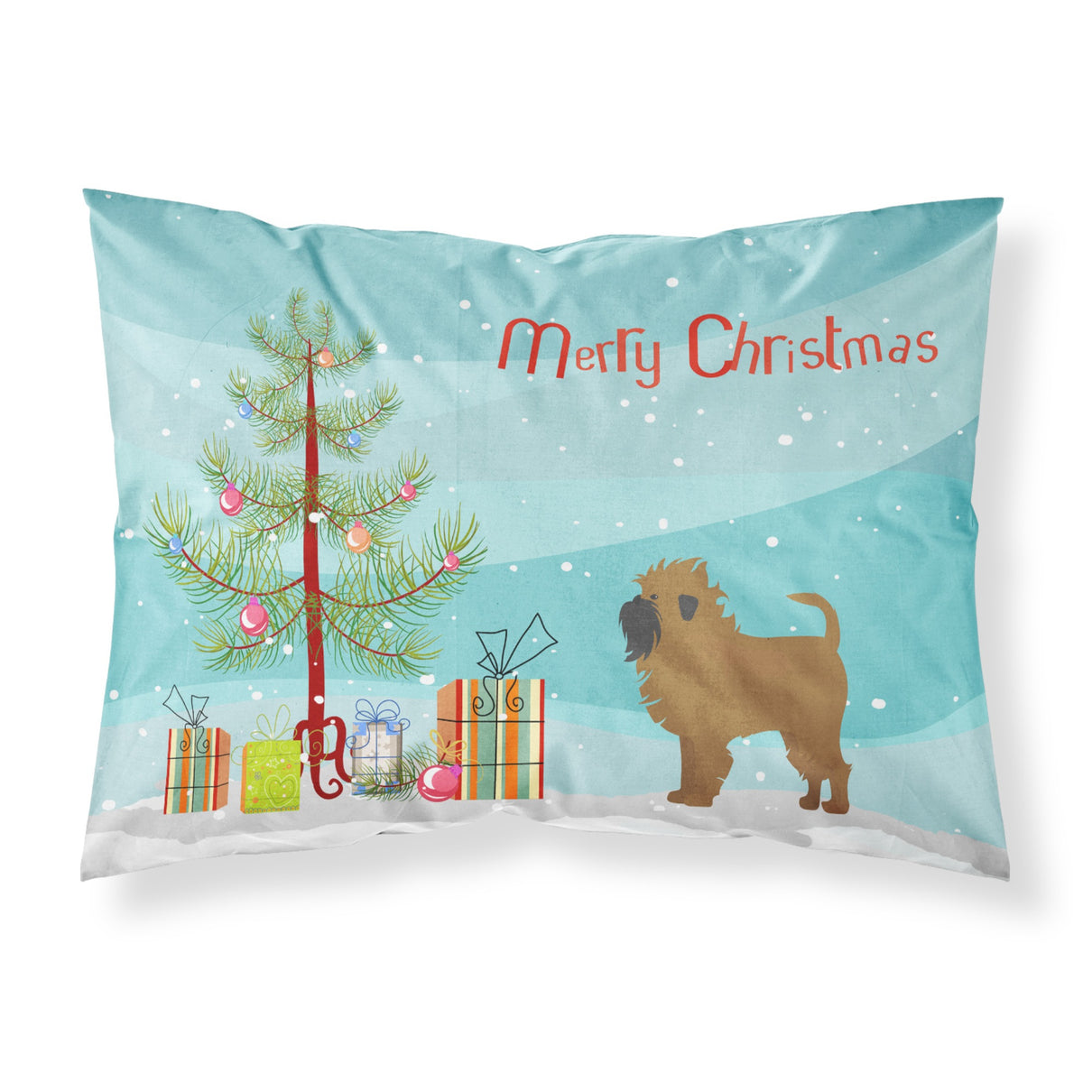 'Caroline'S Treasures Tan Affenpinscher Christmas Tree Fabric Standard Pillowcases, Multicolor'