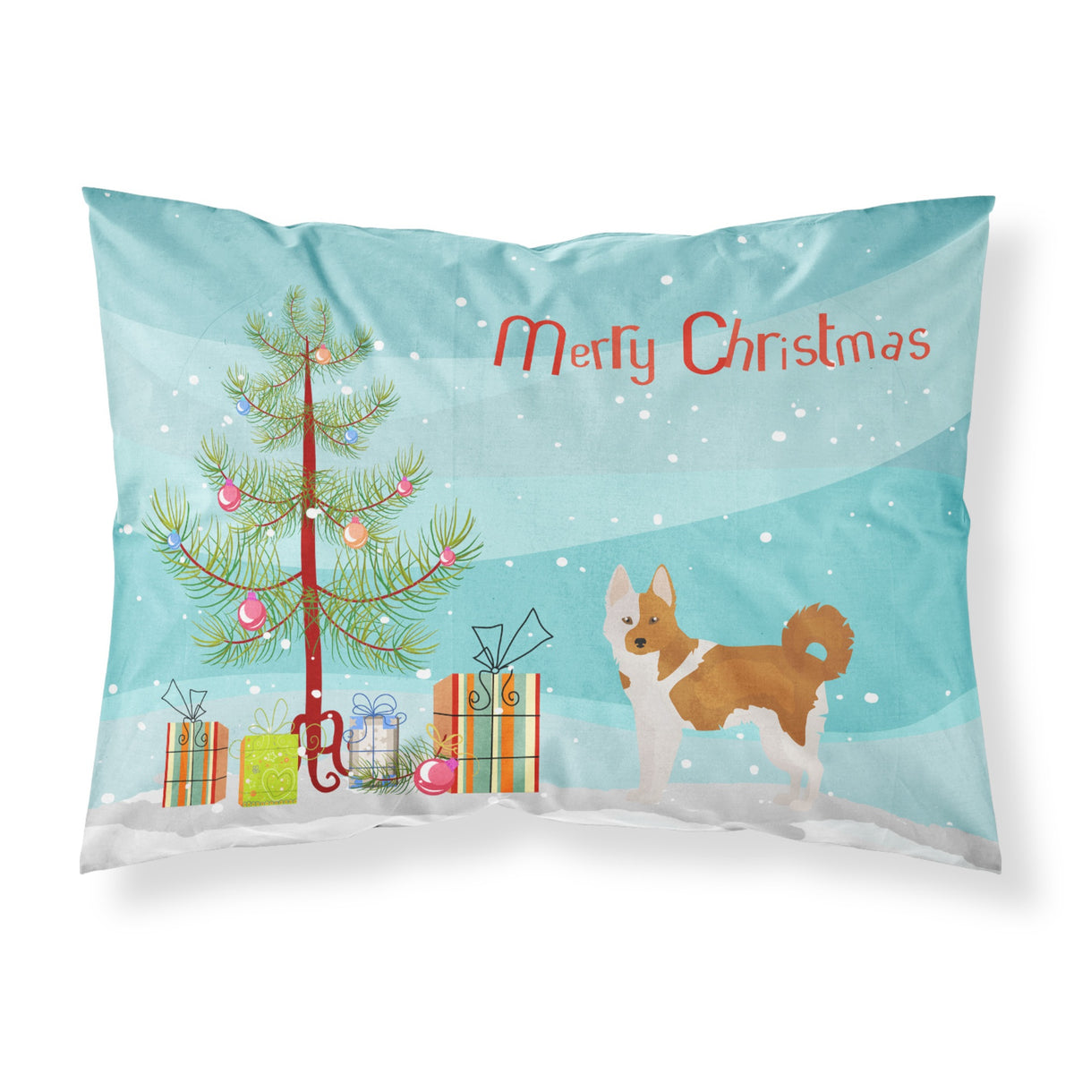 'Caroline'S Treasures Nordic Spitz Christmas Tree Fabric Standard Pillowcases, Multicolor'