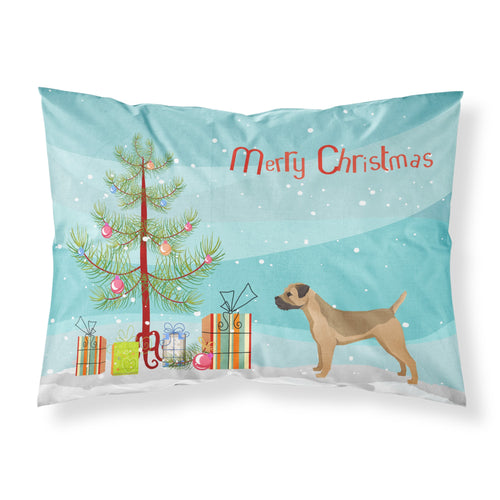 'Caroline'S Treasures Border Terrier Christmas Tree Fabric Standard Pillowcases, Multicolor'