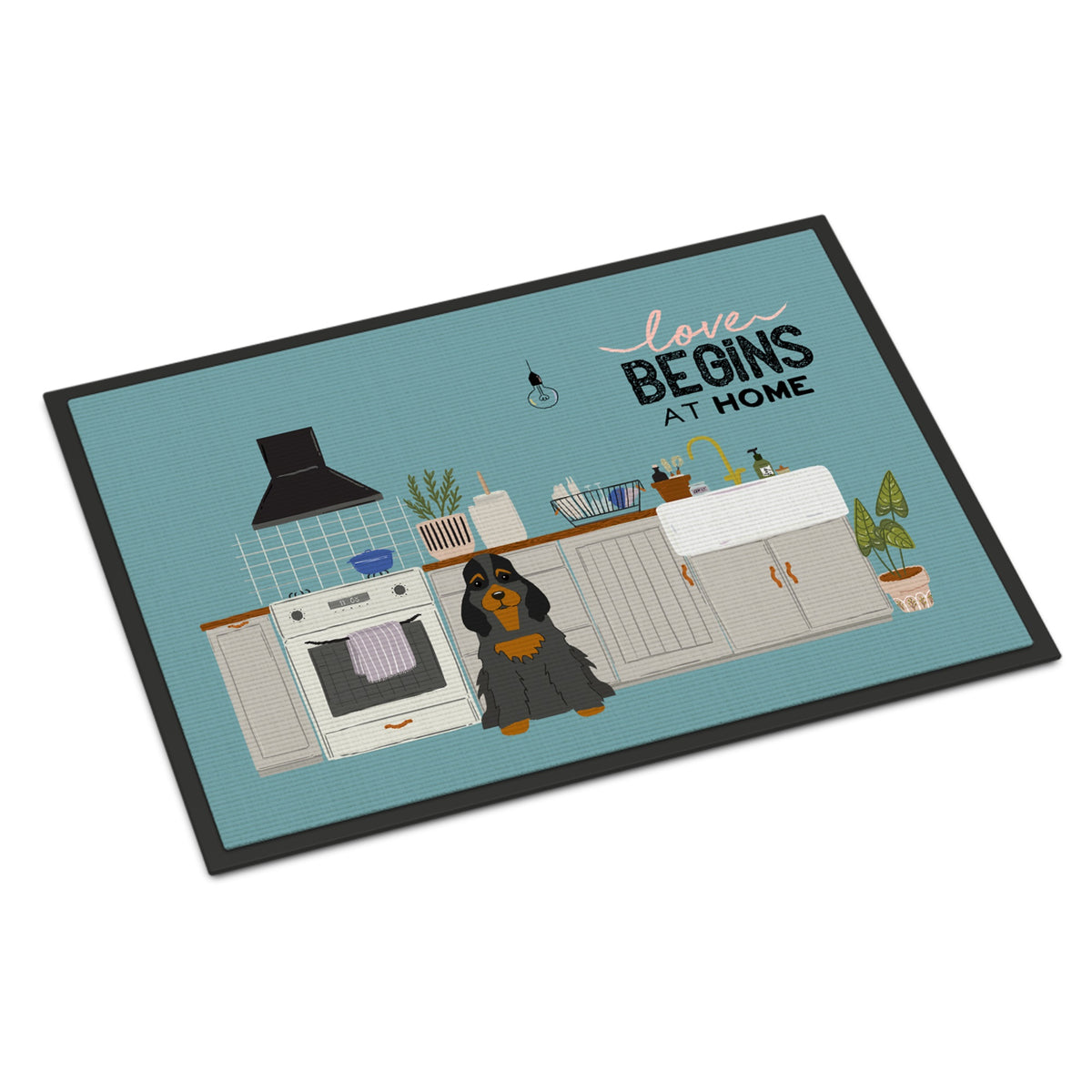 Black Tan Cocker Spaniel Kitchen Scene Indoor Or Outdoor Mat 24X36 Ck7797Jmat