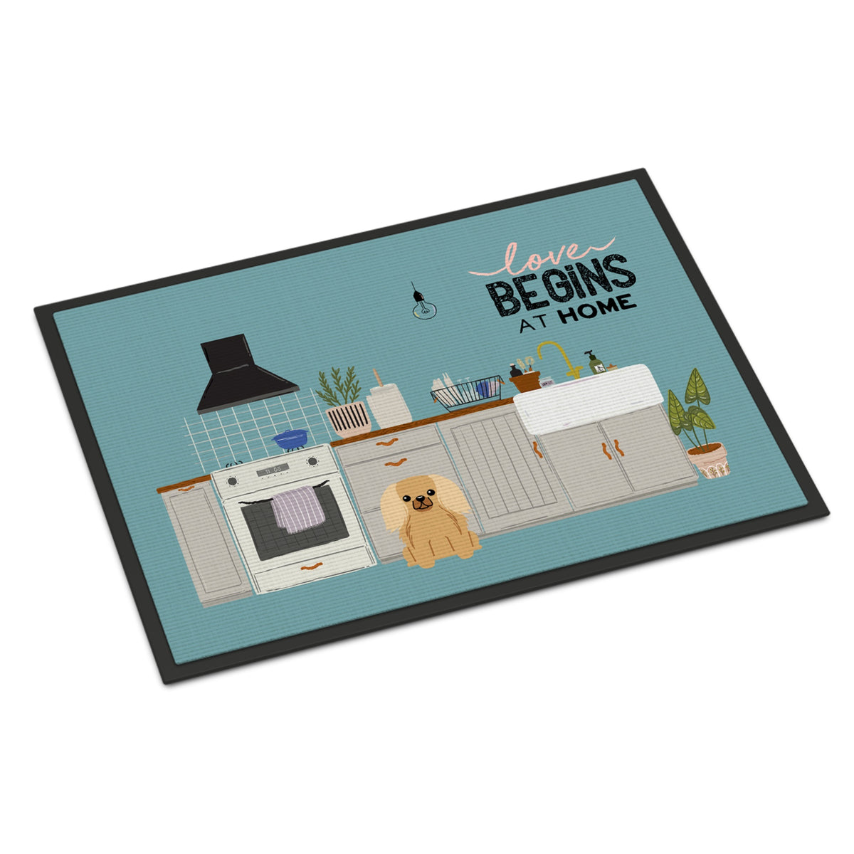 Fawn Sable Pekingese Kitchen Scene Indoor Or Outdoor Mat 24X36 Ck7808Jmat