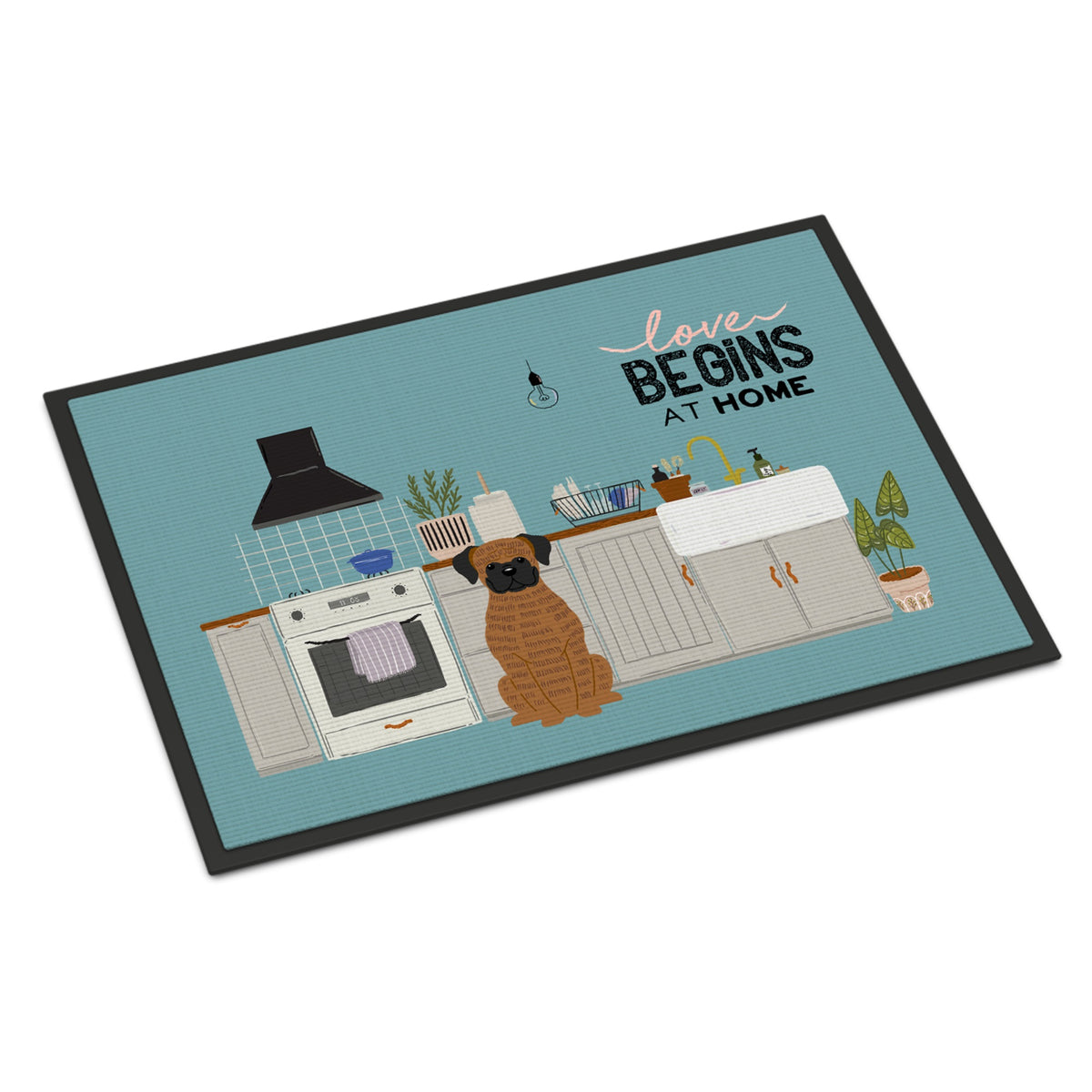 Brindle Boxer Kitchen Scene Indoor Or Outdoor Mat 24X36 Ck7821Jmat