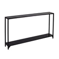 Bergen Narrow Metal Console Table  Black