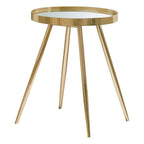 Coaster Kaelyn Mid-Century Metal Round Mirror Top End Table Gold