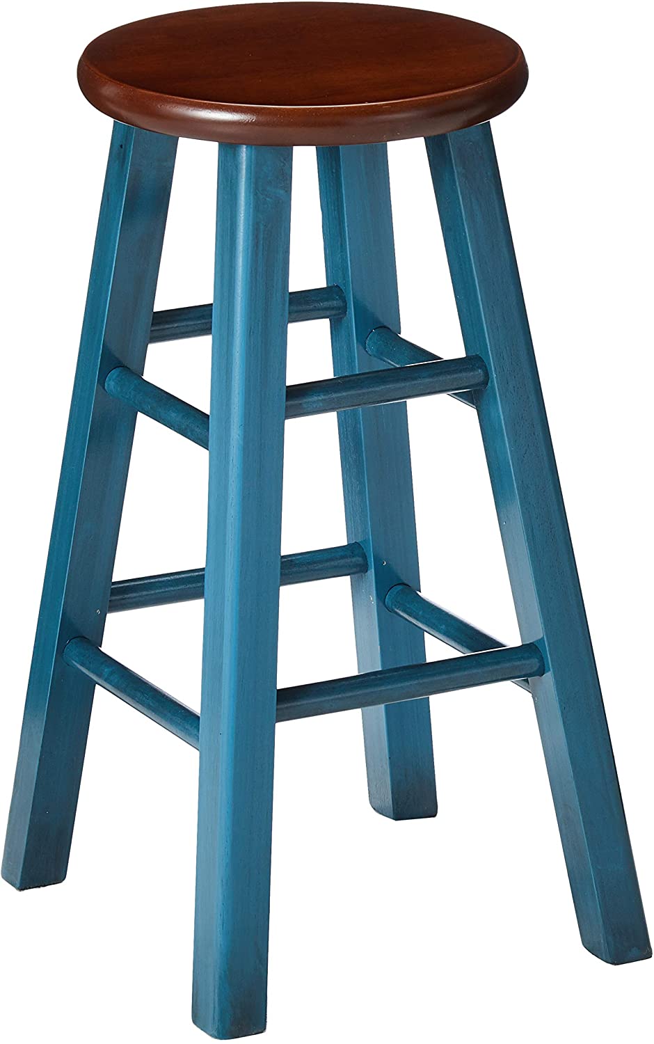 Winsome Wood Ivy 24 Inch  Bar Stool Walnut/Turqouise Collection(Pack Of 2)