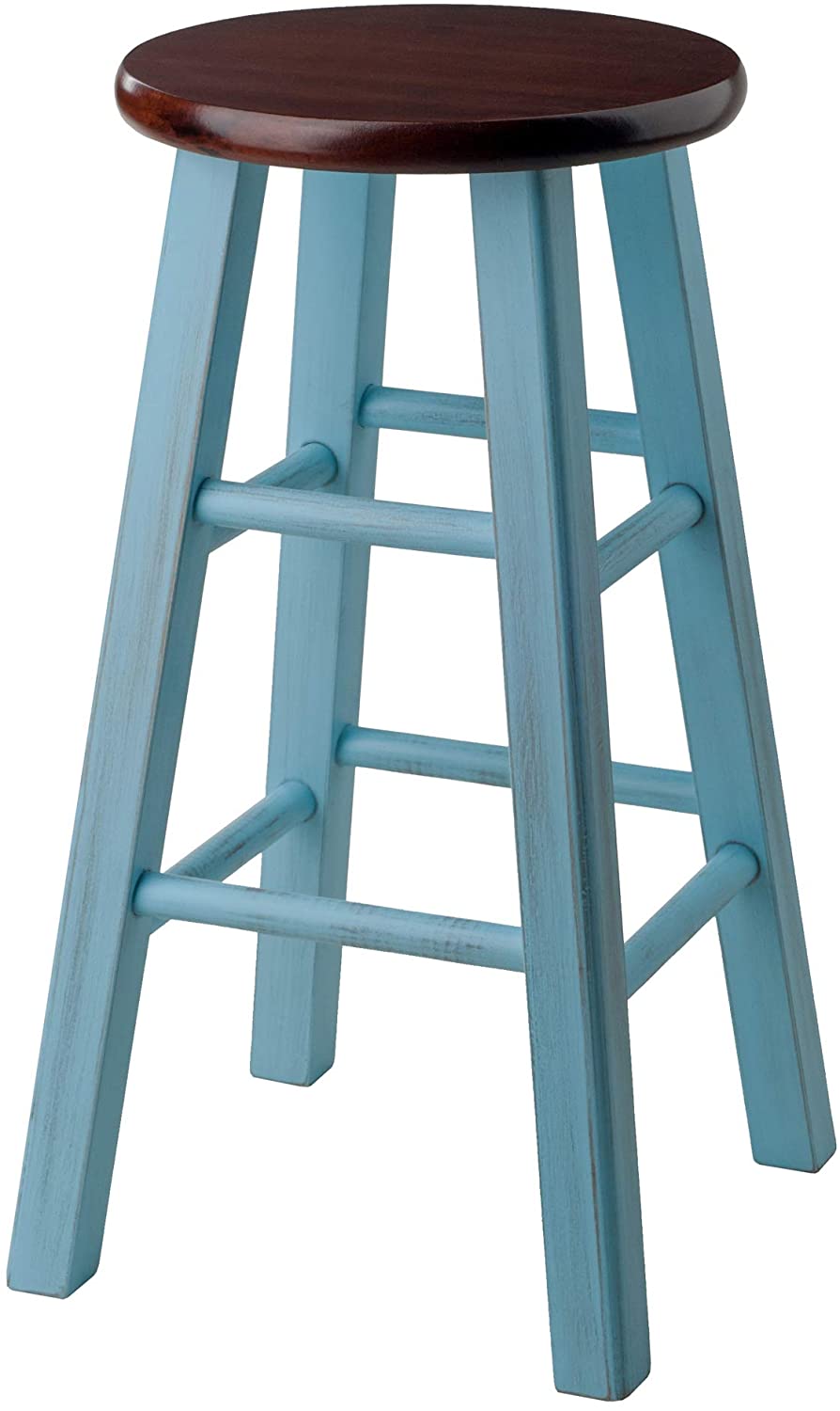 Winsome Wood Ivy 24 Inch  Bar Stool Walnut/Blue Collection(Pack Of 2)
