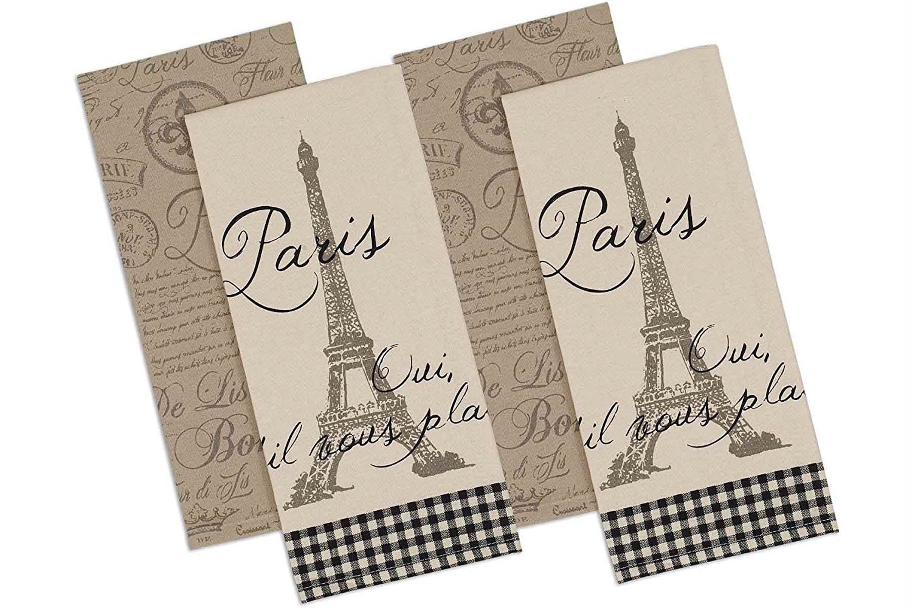 DII Assorted Paris Print Dishtowel (Set of 4)