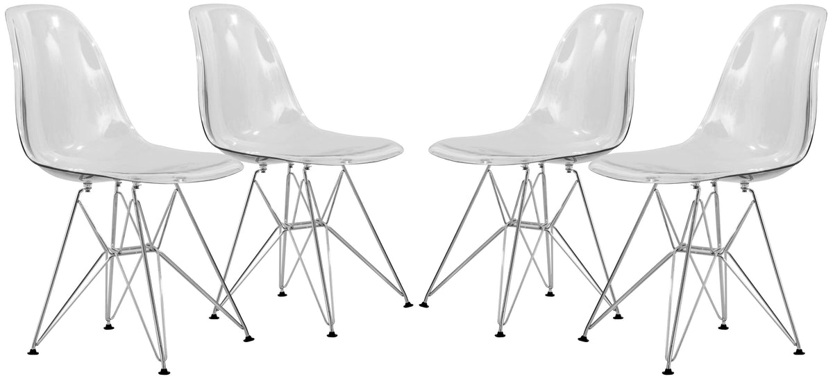 Leisuremod Cresco Molded Eiffel Side Chair, Set Of 4