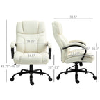 Cream White Big/Tall Adjustable Height Office Chair - 500 lbs. Weight Capacity