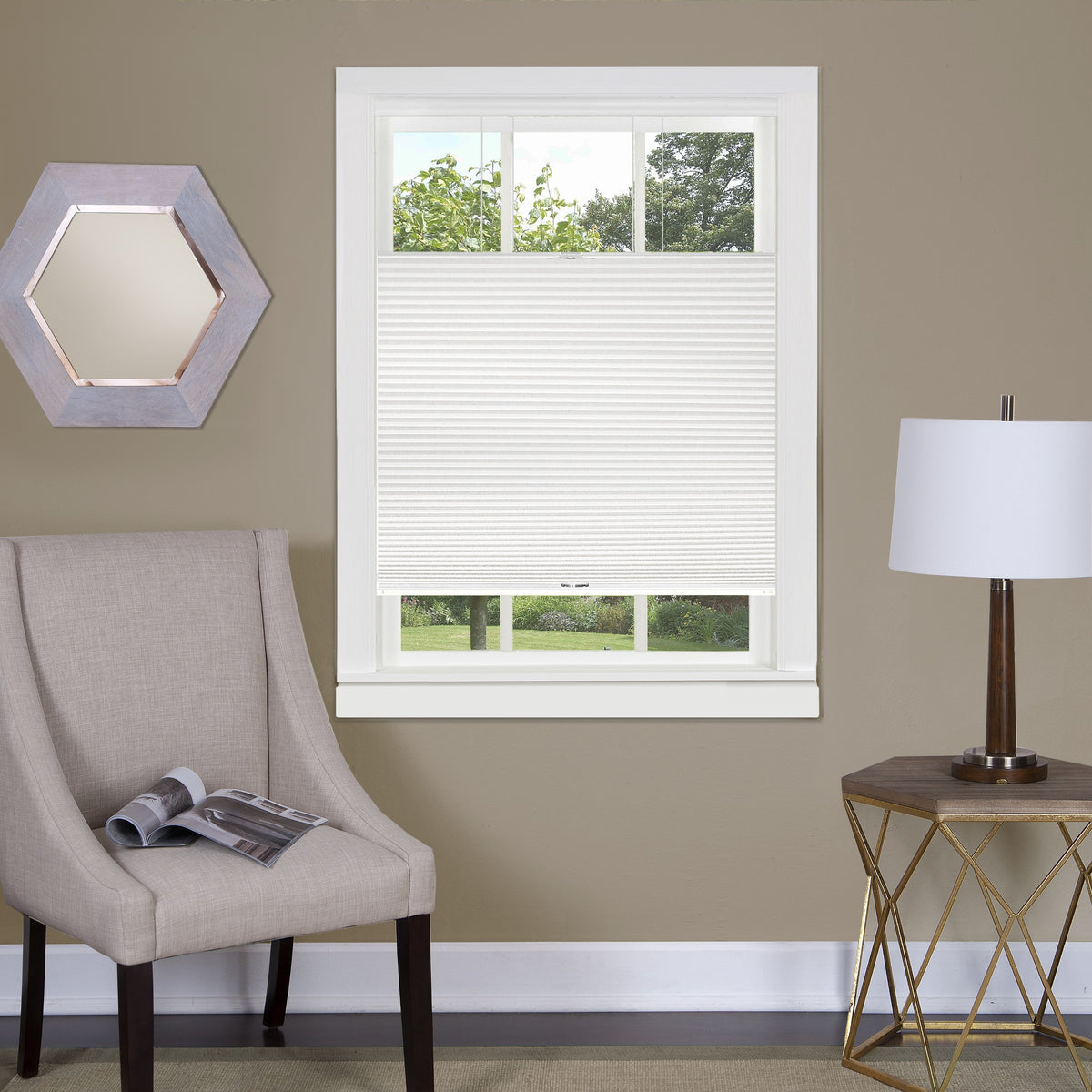 Cordless Top Downbottom Up Honeycomb Cellular Shade 33X64 White  Privacy, Light Filtering, Insulating, Easy To Adjust  Mount