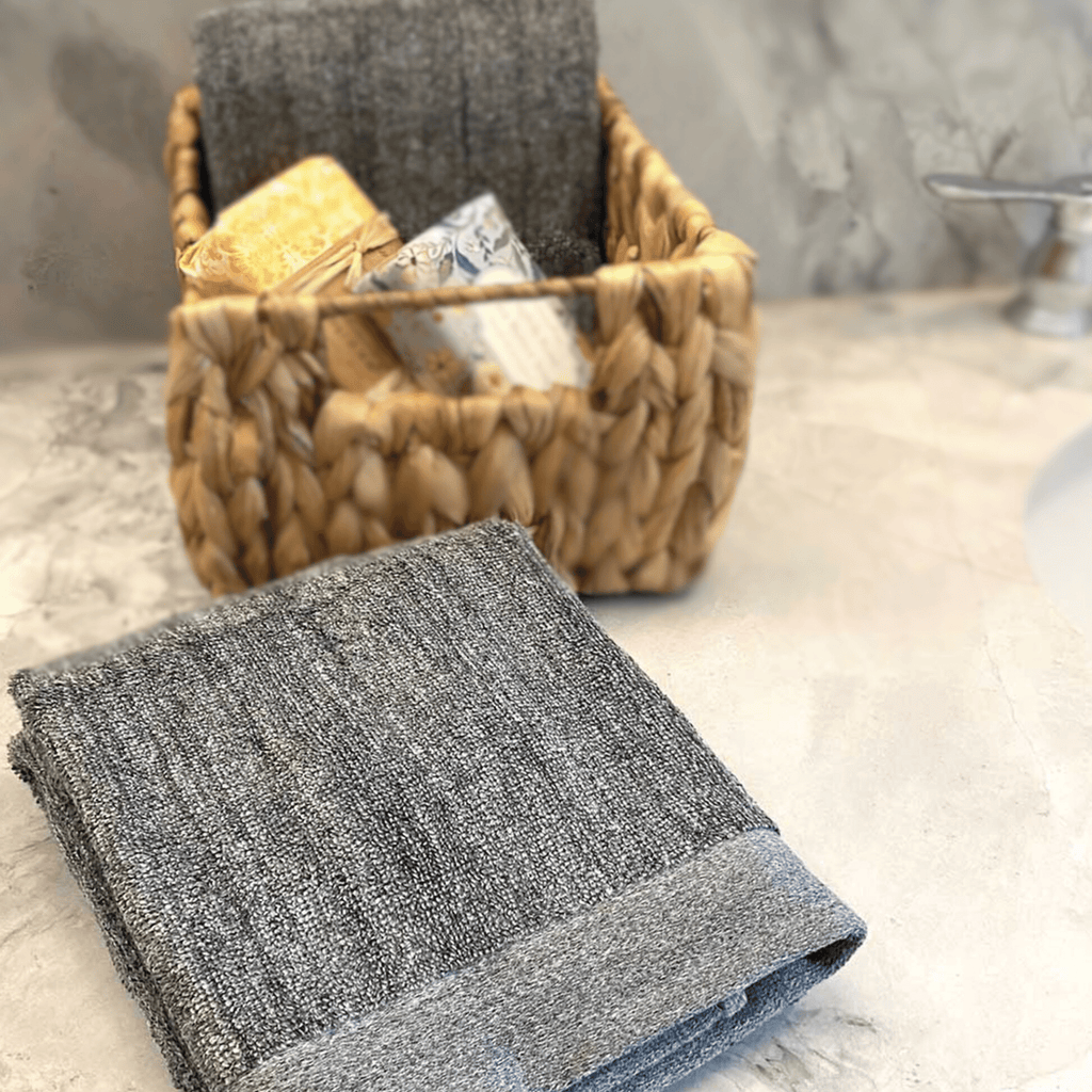 Bamboo Hand Towels - Viscose from Bamboo + Cotton - 2pk - Charcoal