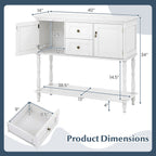 Console Table with 2 Drawers and Storage Cabinets