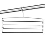 4-Tier Folding Pants Hanger with Non-Slip Padded Bars, Chrome Steel