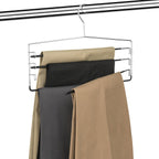 4-Tier Folding Pants Hanger with Non-Slip Padded Bars, Chrome Steel