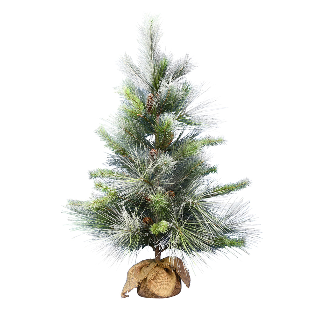 36 Inch  Frosted Myers Pine Tree Burlap Base