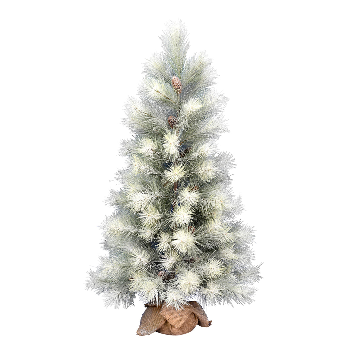 48 Inch  Norfolk Frsted Pine Tree Burlap Base