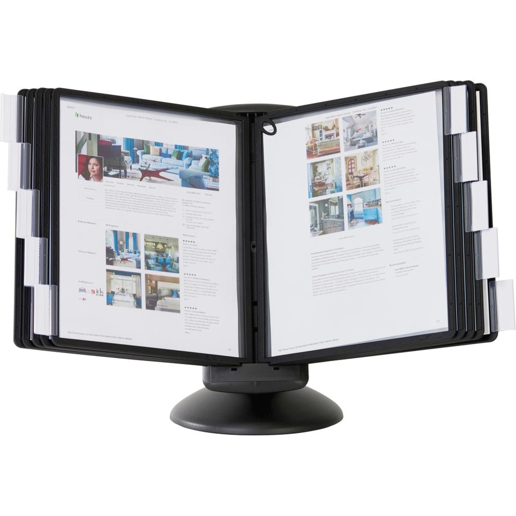 DURABLE&reg; SHERPA&reg; Motion Reference Display System - Desktop - 360&deg; Rotation - 10 Double Sided Panels - Letter Size - 
