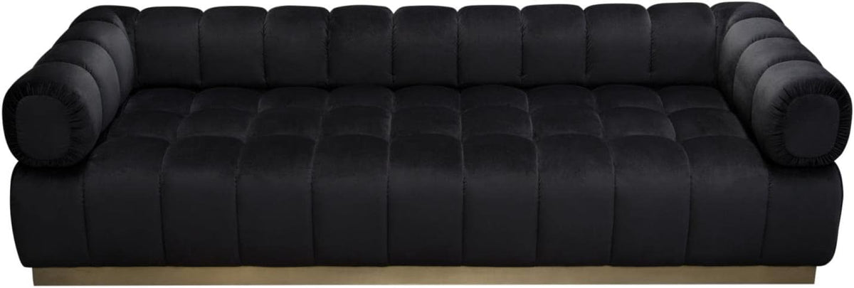 Muse Sofa In Mist White Performance Fabric W/ (4) Black Accent Pillows By Diamond Sofa