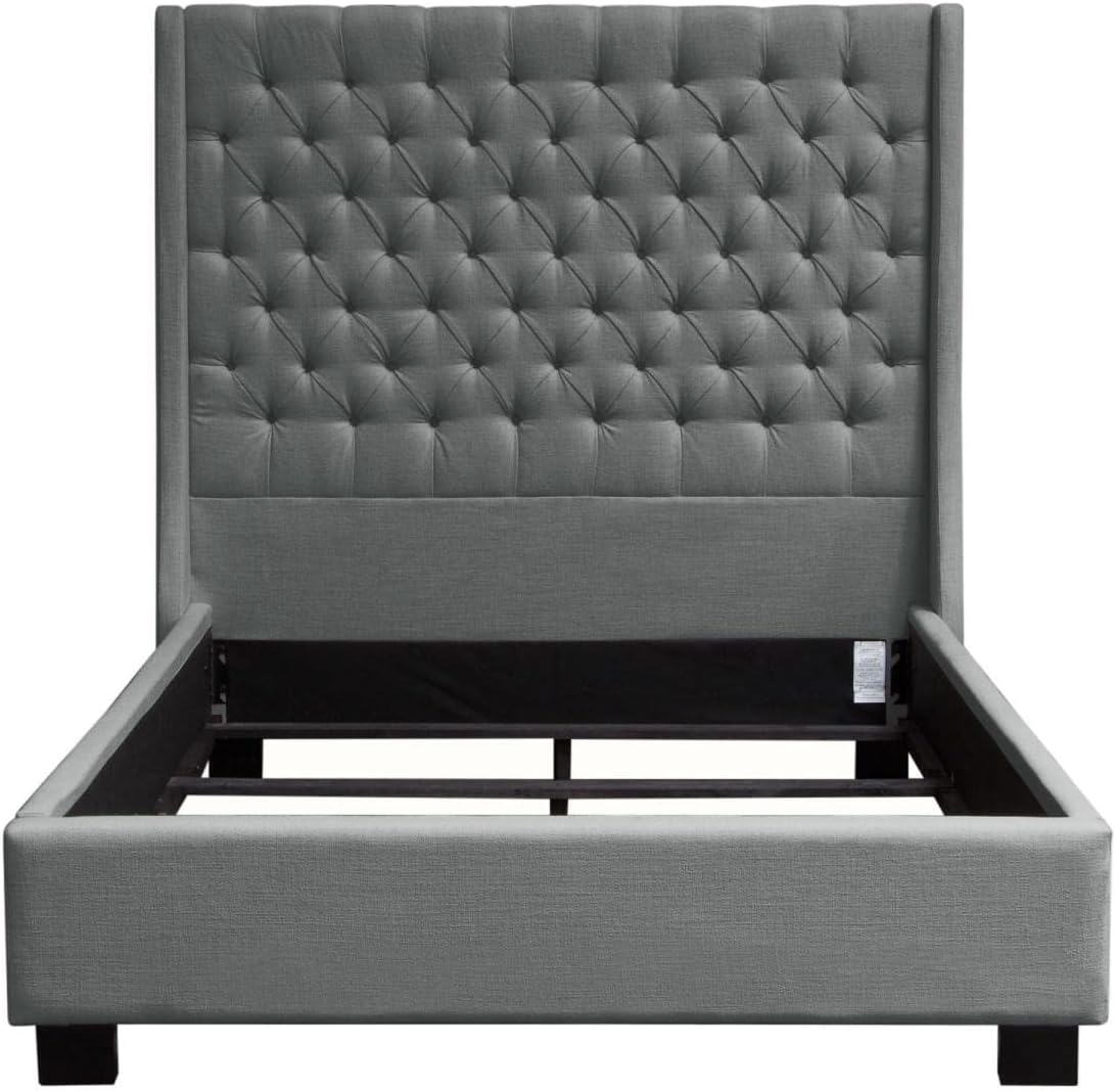 Park Ave Eastern King Tufted Wing Bed By Diamond Sofa  Grey